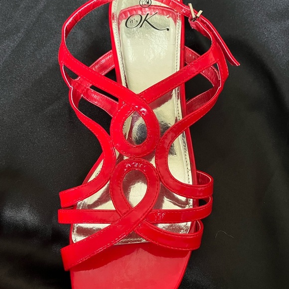 IT’S OK~RED SLING-BACK~WEDGE~12 - Picture 2 of 9